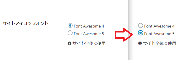 Font Awesomeのバージョンを切り替える
