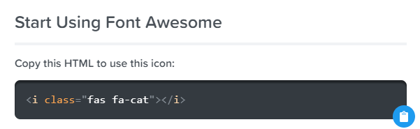 Font Awesomeのコード表示画面